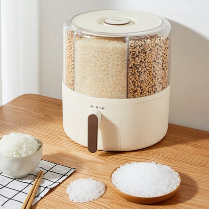 Rotating Grain Rice Storage Large Capacity Compact Design Plastic 10kg Capacity
