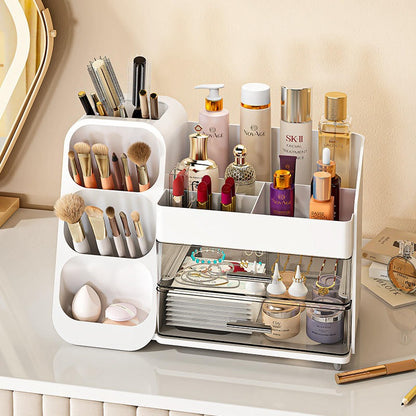 Luxury Cosmetic Box With Makeup Brush Organizer