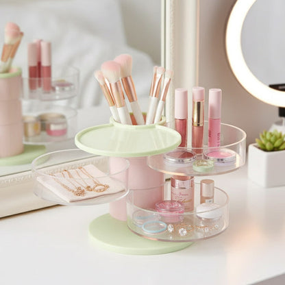 3 Layer Jewelry Cosmetic Makeup Brush Organizer