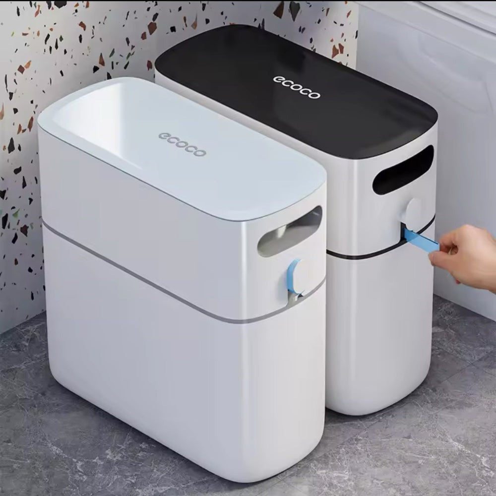 ECOCO Plastic Trash Can – Compact Waste Bin with Lid (Assorted Colors)
