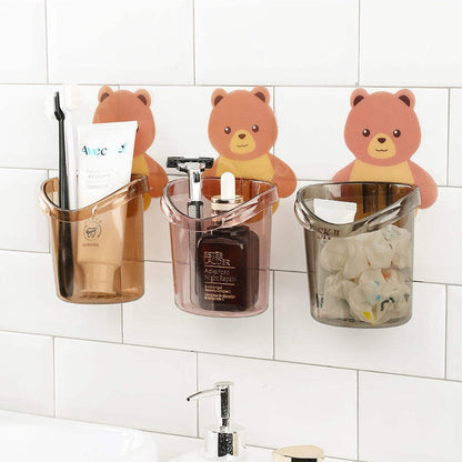 Bear Toothbrush Holder Cup Wall Mounted