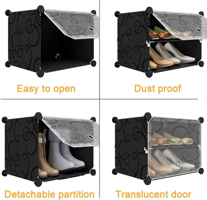 2,3 & 5 Layer Plastic Sheet Cube Shoe Rack Storage