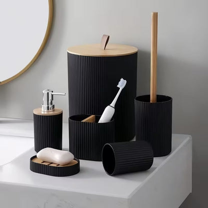 Matt Black 6 pcs Bathroom Set
