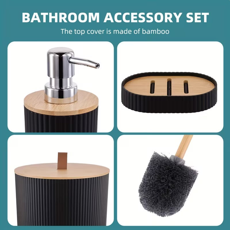 Matt Black 6 pcs Bathroom Set