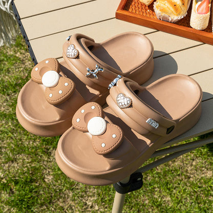 Ladies Stylish Bow Slip-On Clogs