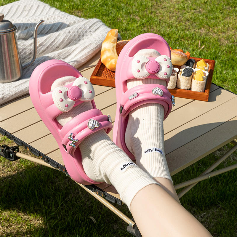 Ladies Stylish Bow Slip-On Clogs