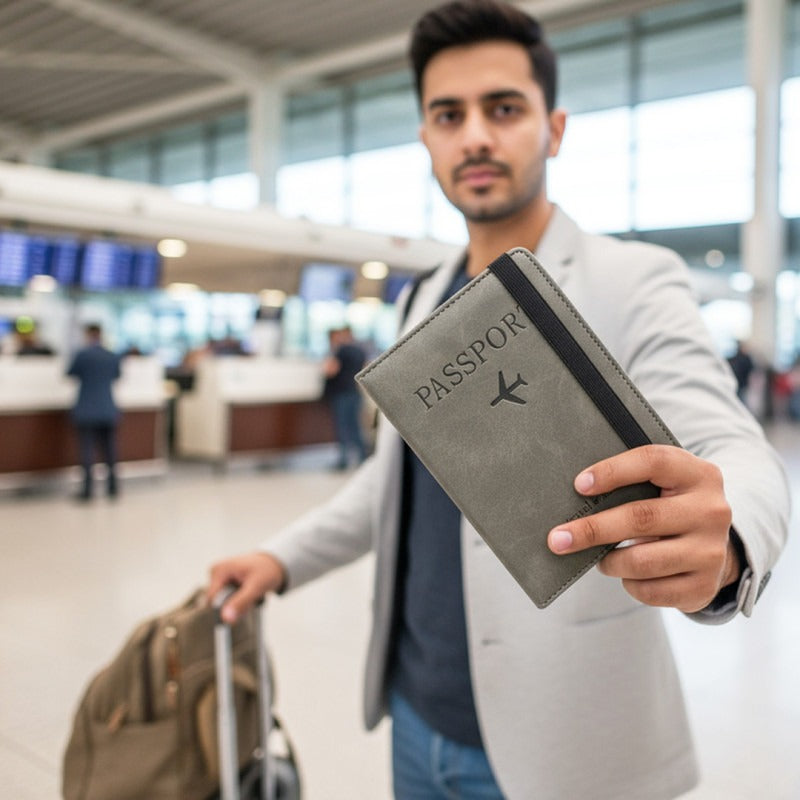 Slim Leather Travel Passport Wallet