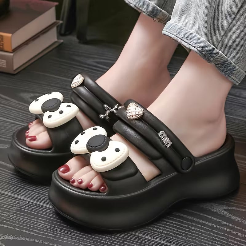 Ladies Stylish Bow Slip-On Clogs