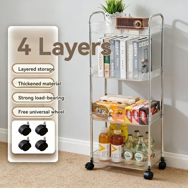 Acrylic Kitchen And Bathroom Storage Trolly