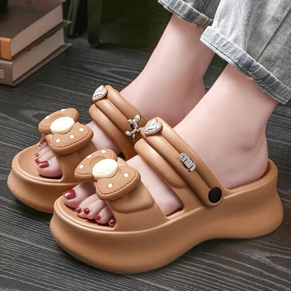 Ladies Stylish Bow Slip-On Clogs