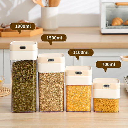 Premium Stackable Airtight Food Storage Container - BPA-Free Kitchen Organizer Jar with One-Touch Seal Lid