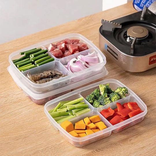 4 Grids Food Fruit Storage Box