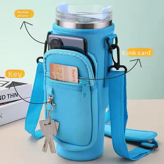 Water Bottle Carrier Quencher Cup Sleeve/Water Bottle Carrier Bag with Phone Pocket for Stanley