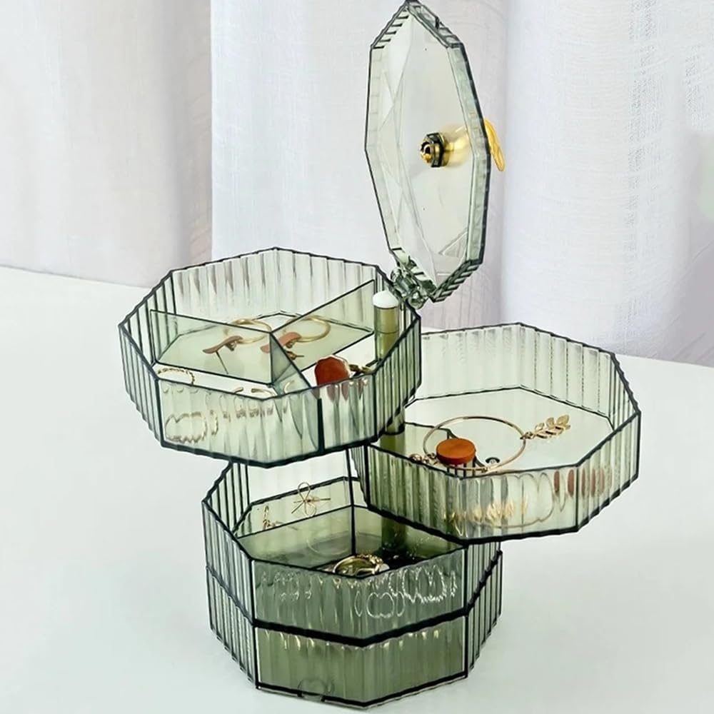 Glacier Style Clear Acrylic Jewelry Organizer – Multi-Compartment Jewelry Storage Box for Rings, Earrings & Necklaces