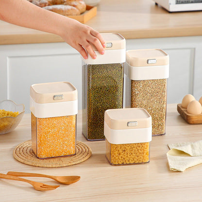 Premium Stackable Airtight Food Storage Container - BPA-Free Kitchen Organizer Jar with One-Touch Seal Lid