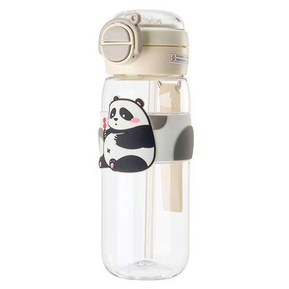 600ml School Cute Water Bottle with Straw for Kids Chilrdren Sports Outdoor Cup