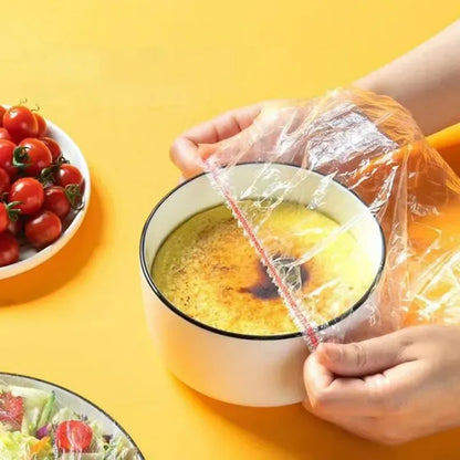100Pcs Reusable Elastic Food Storage Covers Disposable Food Plastic Wraps Storage