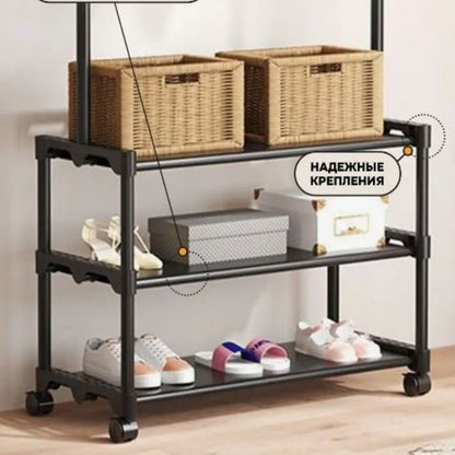 Floor Hanger for Clothes, Shoe Rack, Shirt, Coat, Hat, Scarf, High Heels, Sundries Storage, Bedroom Organizer