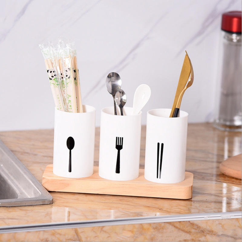 3pcs Cutlery Holder With Drain and Tray