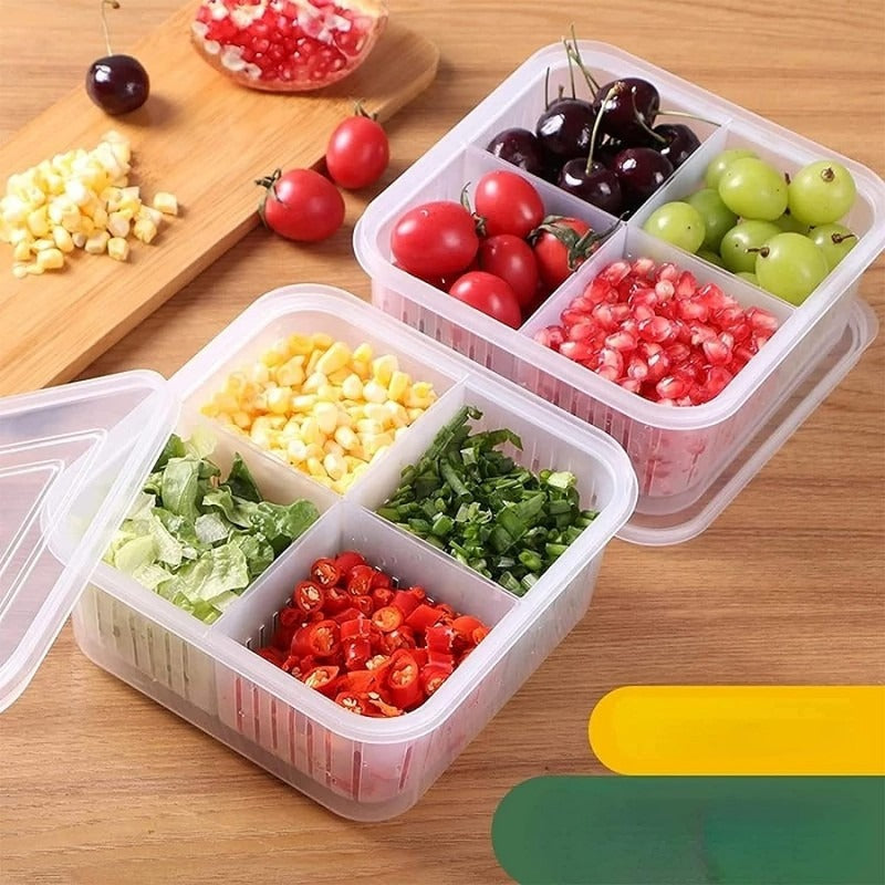 4 Compartment Refrigerator Storage Box