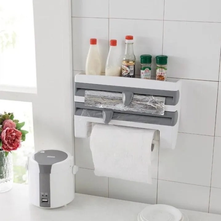 4 IN 1 KITCHEN PAPER ROLL HOLDER WRAP DISPENSER
