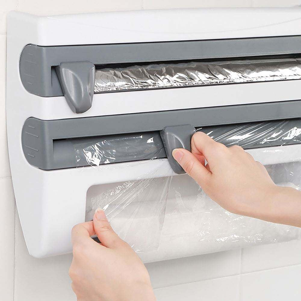 4 IN 1 KITCHEN PAPER ROLL HOLDER WRAP DISPENSER