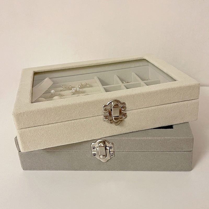 Velvet Rings & Earrings Organizer Storage Box