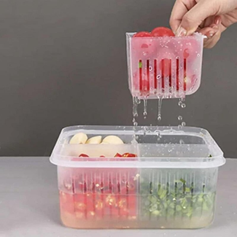 4 Compartment Refrigerator Storage Box
