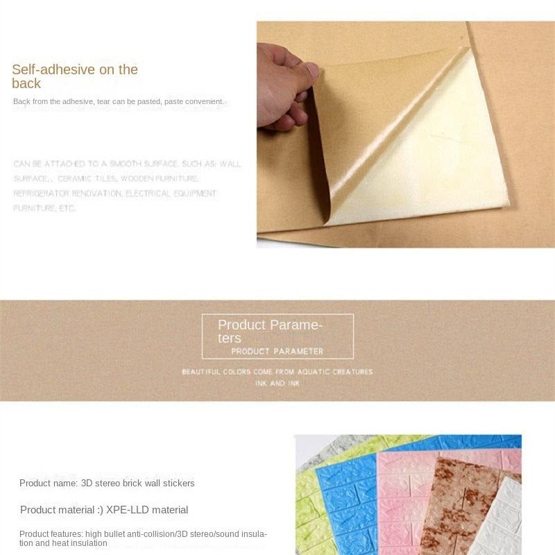 3D Foam Brick Wallpaper Stickers Pack of 4
