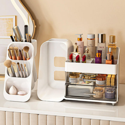 Luxury Cosmetic Box With Makeup Brush Organizer