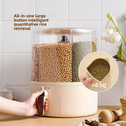 Rotating Grain Rice Storage Large Capacity Compact Design Plastic 10kg Capacity