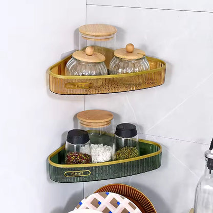 Triangle Bathroom Corner Organizer, Wall Mounted Storage Rack