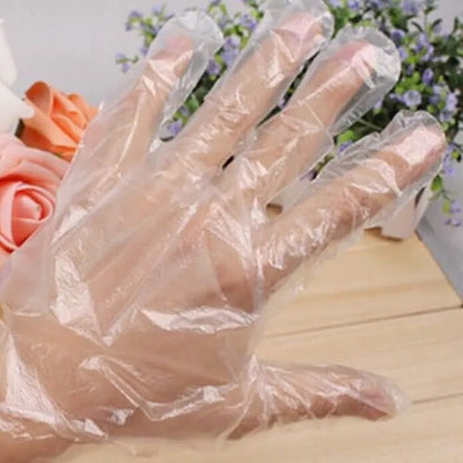 100 pcs Disposable Gloves Work Cleaning Transparent Waterproof Glove