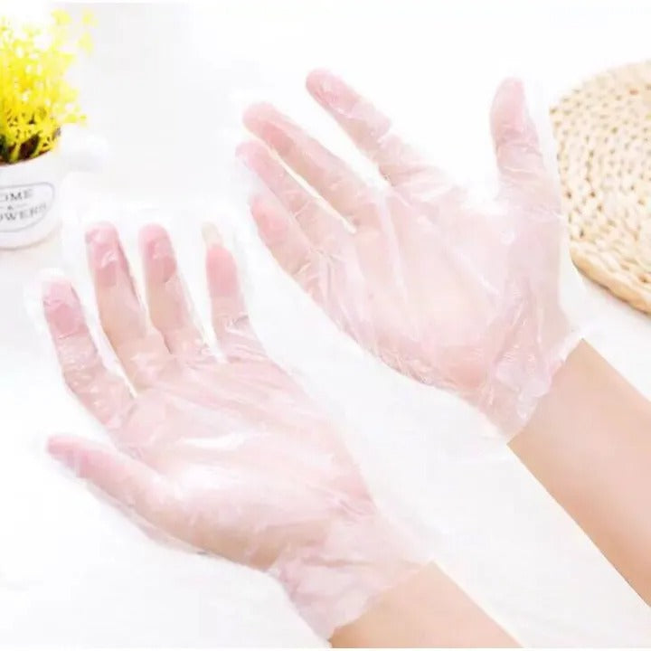 100 pcs Disposable Gloves Work Cleaning Transparent Waterproof Glove