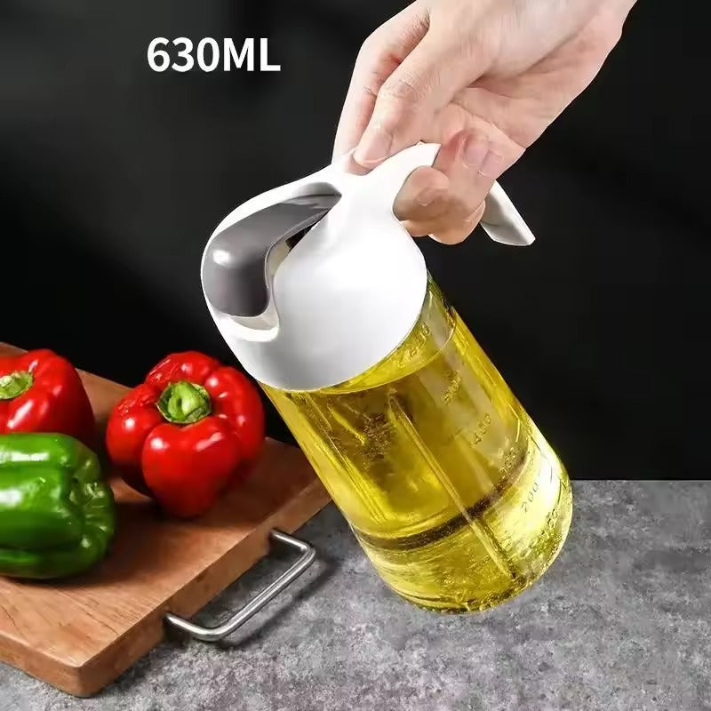 630ml Oil Glass Bottle Jar, Seasonings Condiment Dispenser