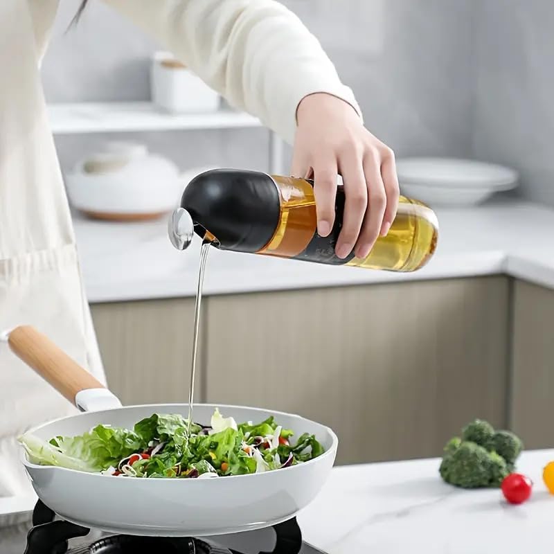 Modern Glass Oil & Vinegar Bottle with Auto Spout