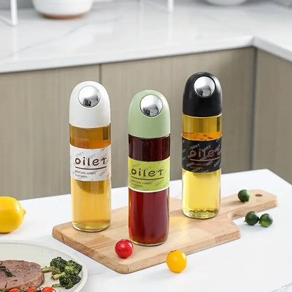 Modern Glass Oil & Vinegar Bottle with Auto Spout