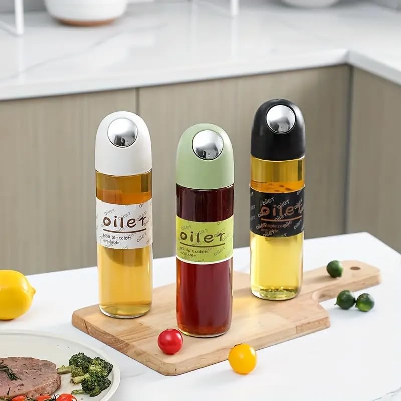 Modern Glass Oil & Vinegar Bottle with Auto Spout