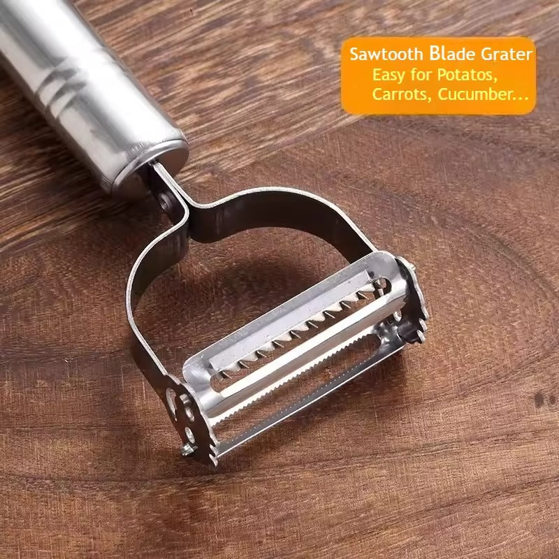 Stainless Steel 2 in 1 Julienne Vegetable Peeler