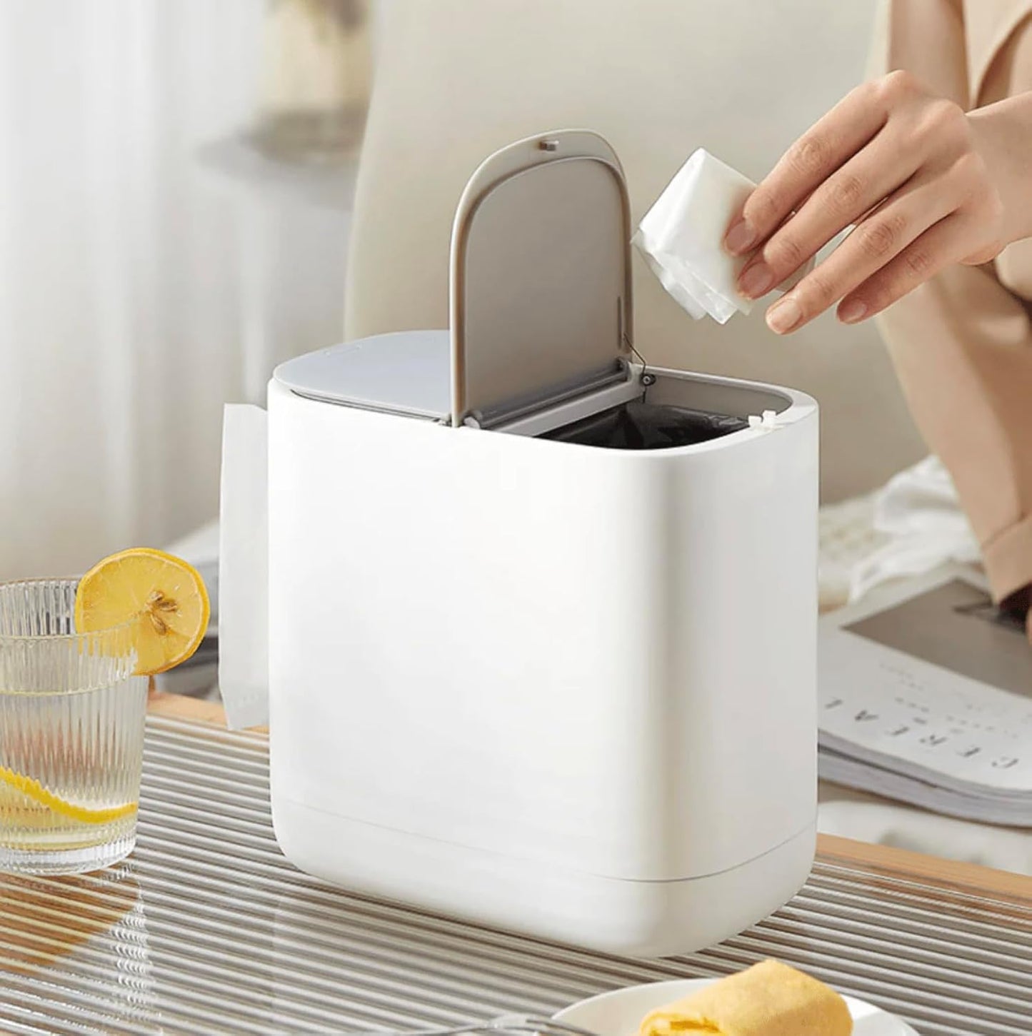 ECOCO 2-IN-1 TISSUE BOX & TRASH CAN