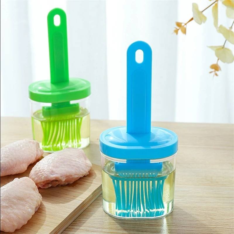 Silicone Oil Brush With Bottle, High Temperature Resistant Silicone Bottle Brush