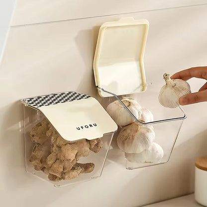 Kitchen Preservation Storage Perforation-free Wall-mounted Household Onion Ginger Garlic and Other Multi-functional Storage Box