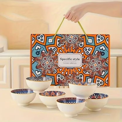 BOHEMIAN PORCELINE BOWL SET - 6 PIECES BOWL SET