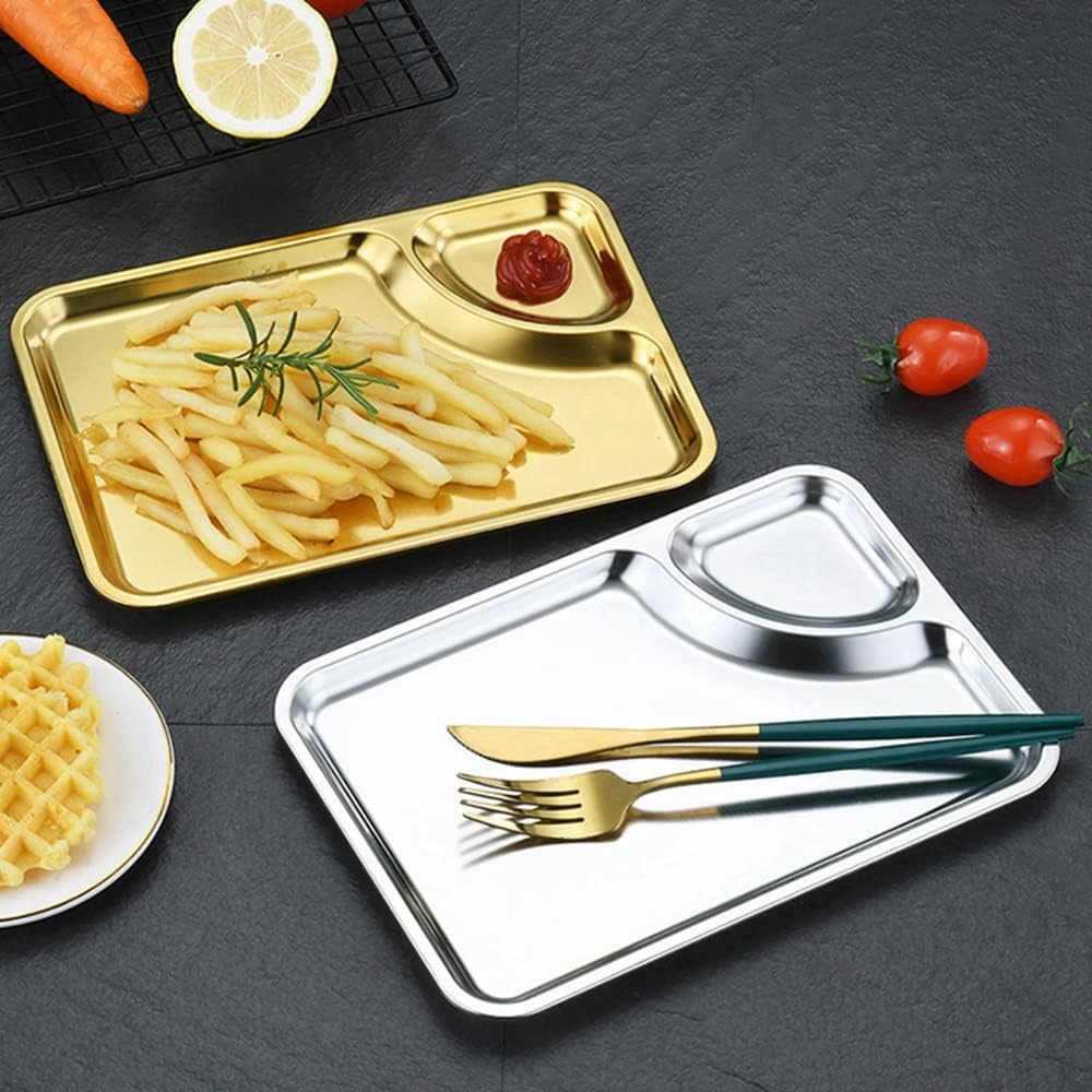 Gold Plated Serving Tray with Sauce Compartment