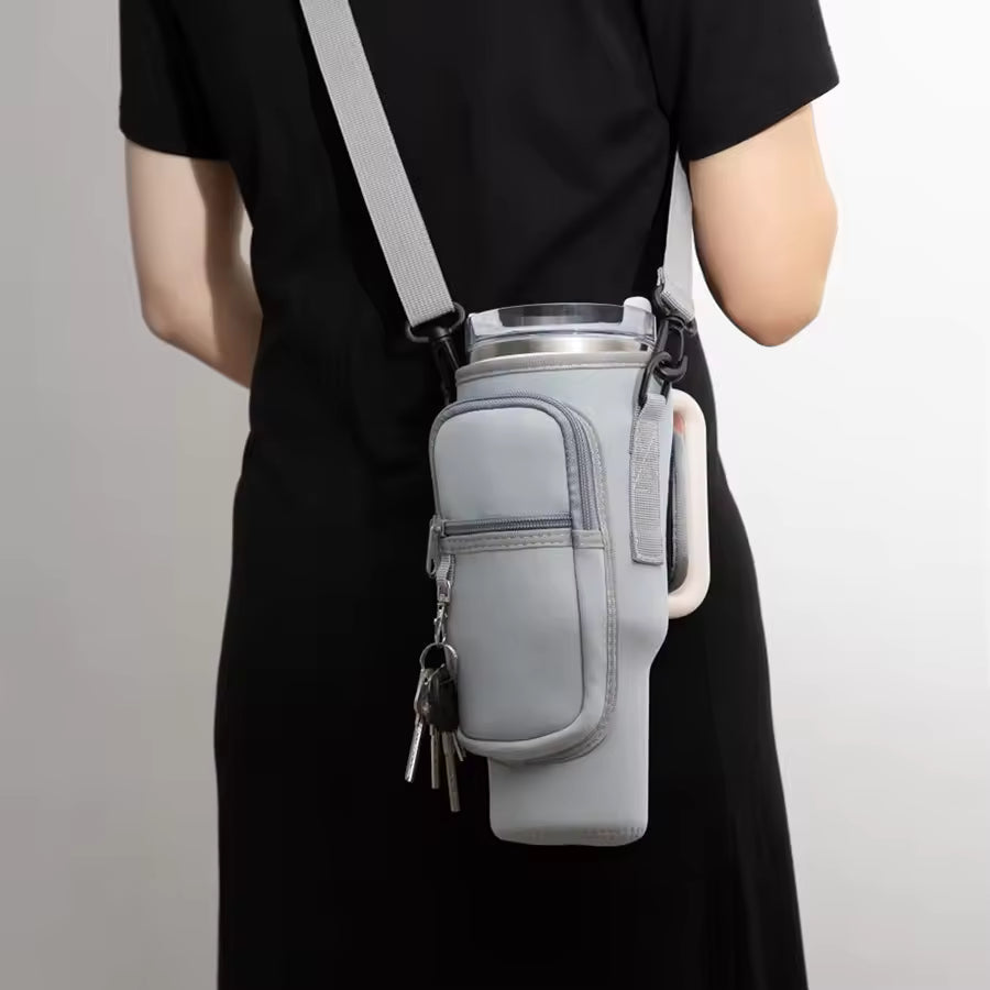 Water Bottle Carrier Quencher Cup Sleeve/Water Bottle Carrier Bag with Phone Pocket for Stanley
