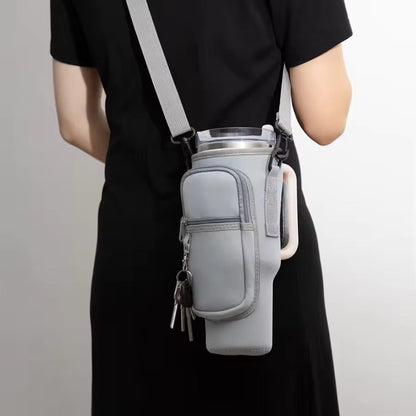 Water Bottle Carrier Quencher Cup Sleeve/Water Bottle Carrier Bag with Phone Pocket for Stanley