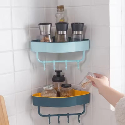 Modern Non-Perforated Wall-Mounted Bathroom Shelf For Corner