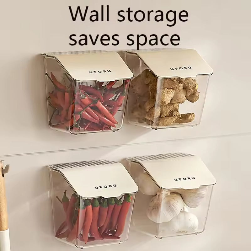 Kitchen Preservation Storage Perforation-free Wall-mounted Household Onion Ginger Garlic and Other Multi-functional Storage Box