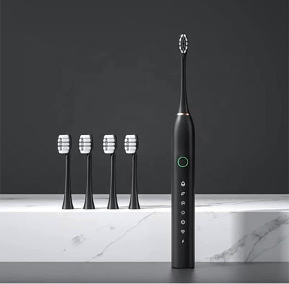 6 Modes Sonic Electric Toothbrushes for Adults Kids Smart Timer Rechargeable Whitening Toothbrush Waterproof 4 Brush Head