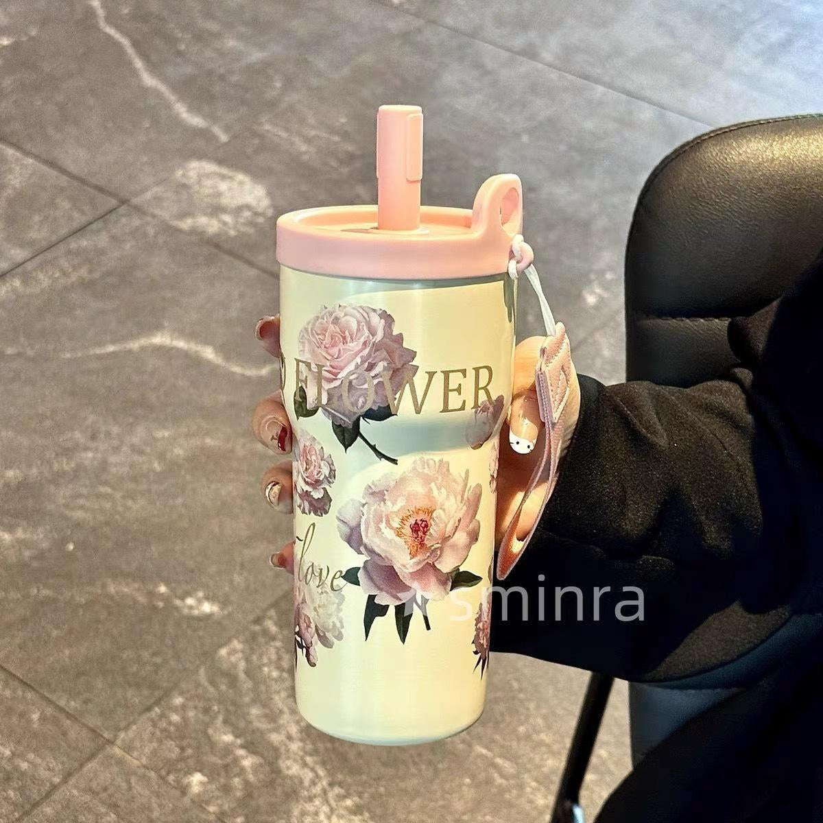 Flower Vaccum Coffee Cup 550ML